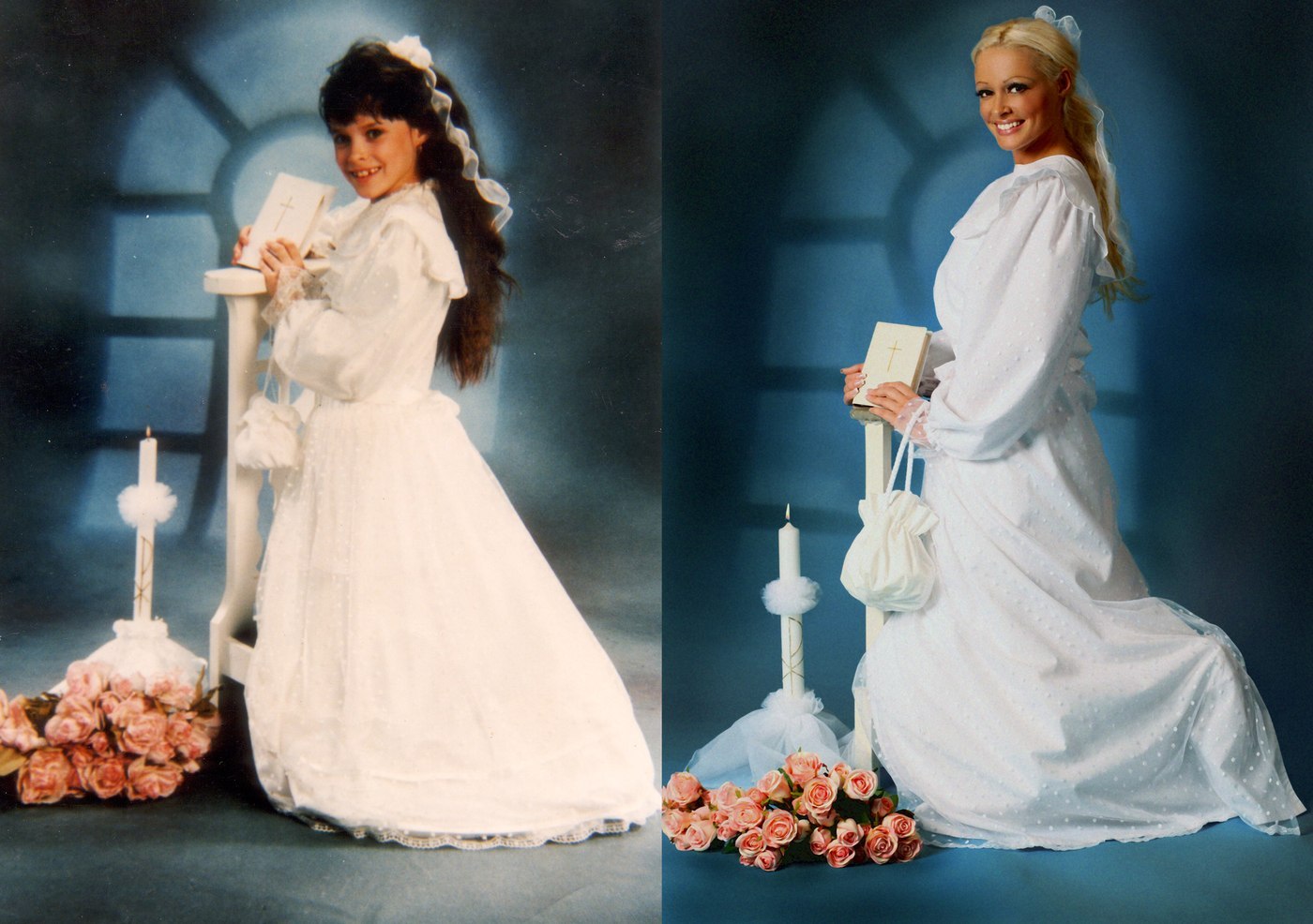 Daniela Katzenberger – Kindheitsfoto und Rekonstruktion nebeneinander